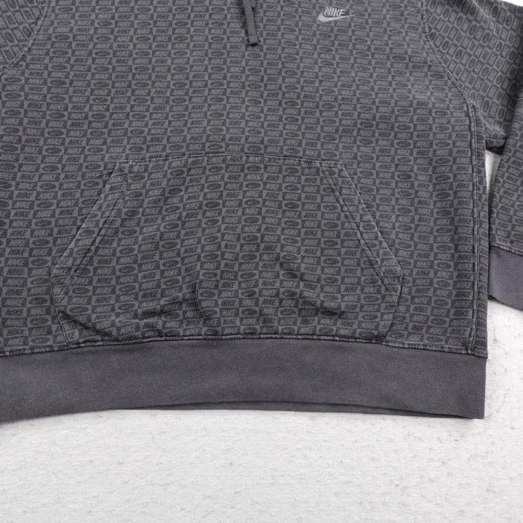 Nike Nike Hoodie Mens XL Gray All Over Print AOP Pullover Sweatshirt Spell Out Swoosh Size US XL / EU 56 / 4 - 4 Thumbnail
