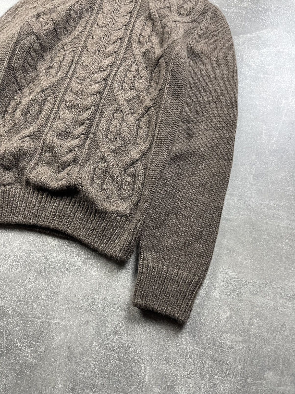 Tagliatore Taglitore Luxury Brown Hight Neck Wool Open Knit Sweater Size US S / EU 44-46 / 1 - 4 Thumbnail
