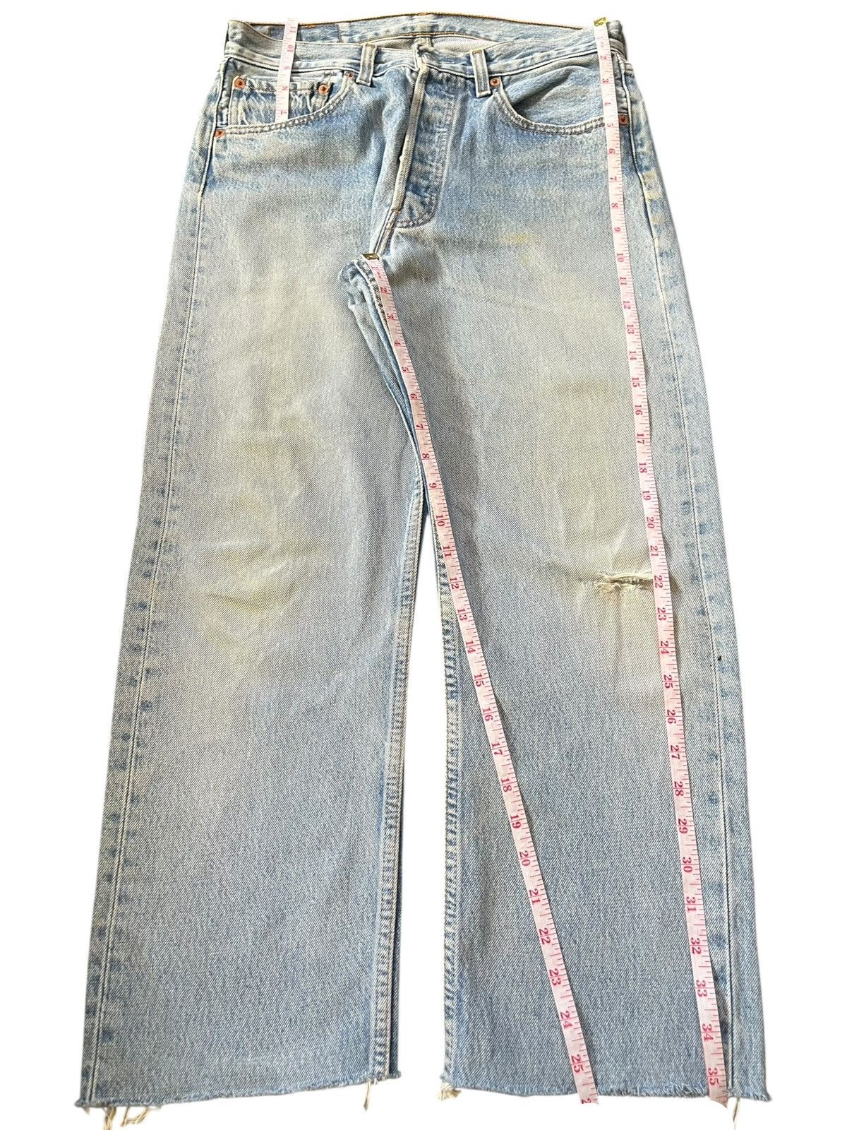 Levi's Vintage 90s Levis 501 Faded Wash Distressed Jeans Size US 30 / EU 46 - 7 Thumbnail