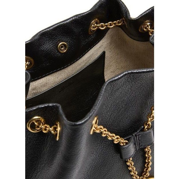 Chloe Chloe Bracelet Black Grained Leather Backpack New & Authenti Size ONE SIZE - 4 Thumbnail