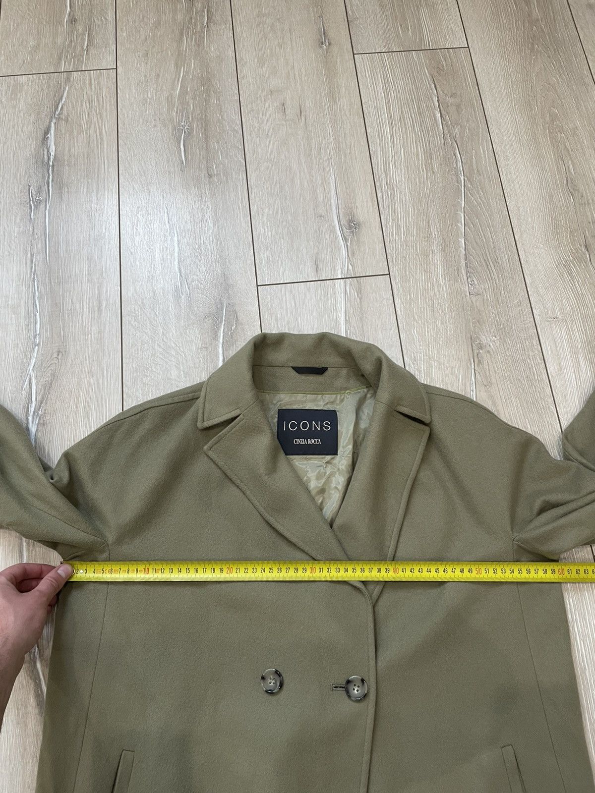 Cinzia Rocca Vintage ICONS Cinzia Rocca Virgin Wool Tan Button Coat Women Size L / US 10 / IT 46 - 13 Thumbnail
