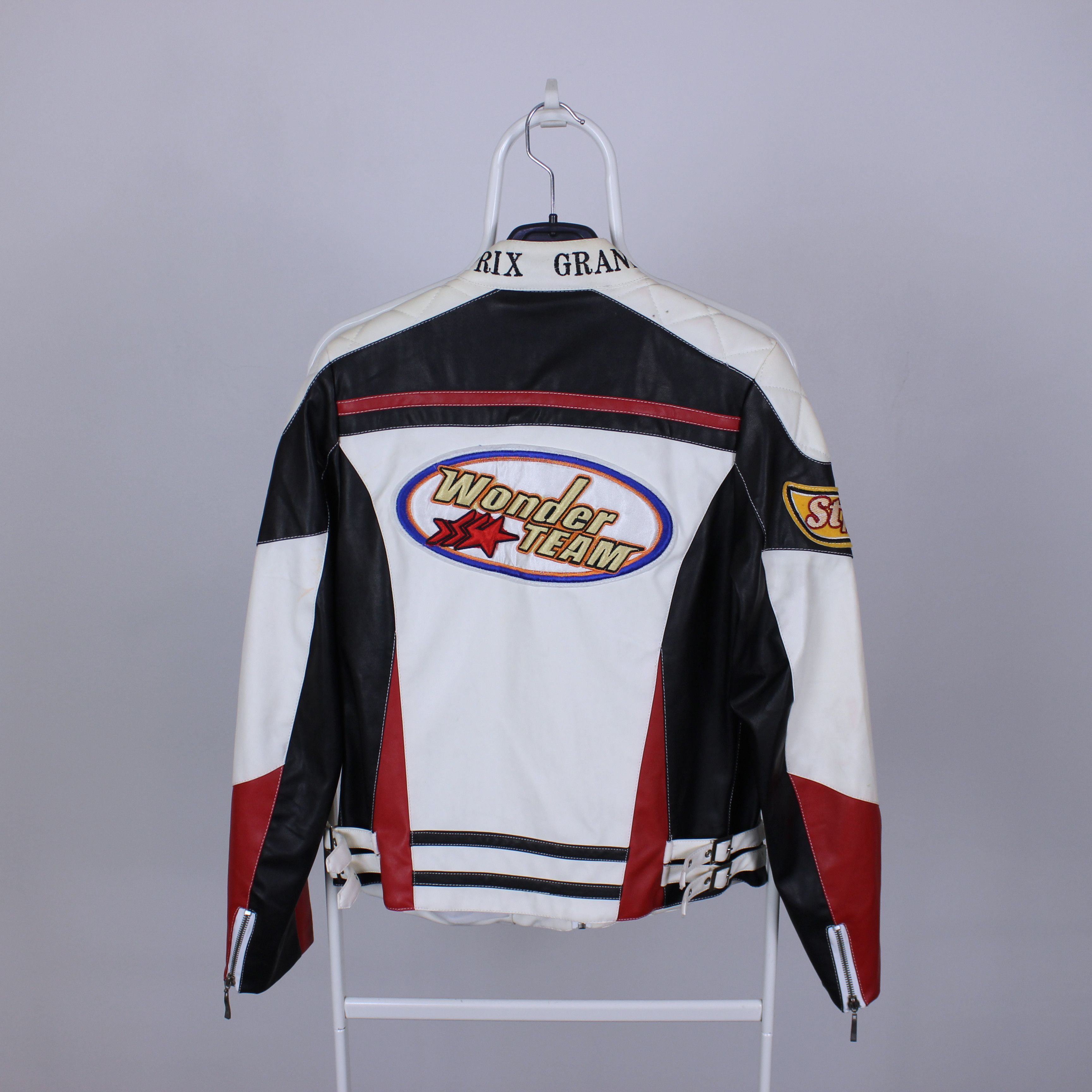 NASCAR Vintage Wonder Team Grand Prix Y2K Racing Leather Jacket Size M / US 6-8 / IT 42-44 - 2 Thumbnail