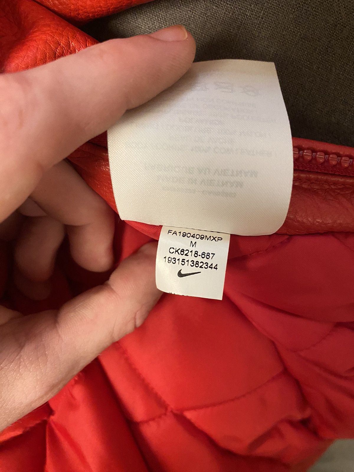 Nike × Supreme Supreme Nike Leather Anorak Red | Grailed