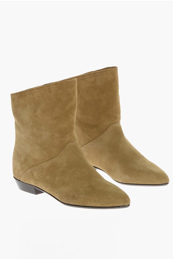 image of Isabel Marant Suede Point Toe Ankle Boots in Brown, Women's (Size 7)