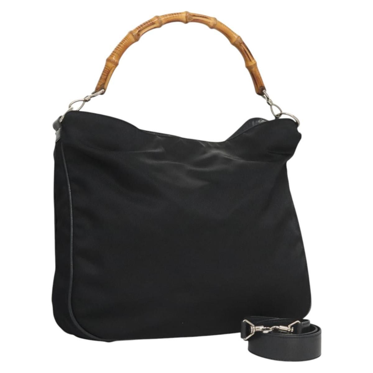 Gucci GUCCI Bamboo Hand Bag Canvas Navy Silver 001 001 Size ONE SIZE - 1 Thumbnail