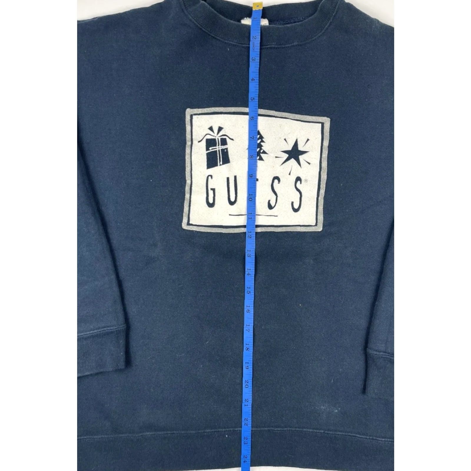 Guess VINTAGE Guess Sweatshirt Crewneck Pullover Unisex Adults One Size Navy Blue USA Flag 90s Classic Casual Christmas Theme Men's Womens Boys Girls Size US M / EU 48-50 / 2 - 6 Thumbnail