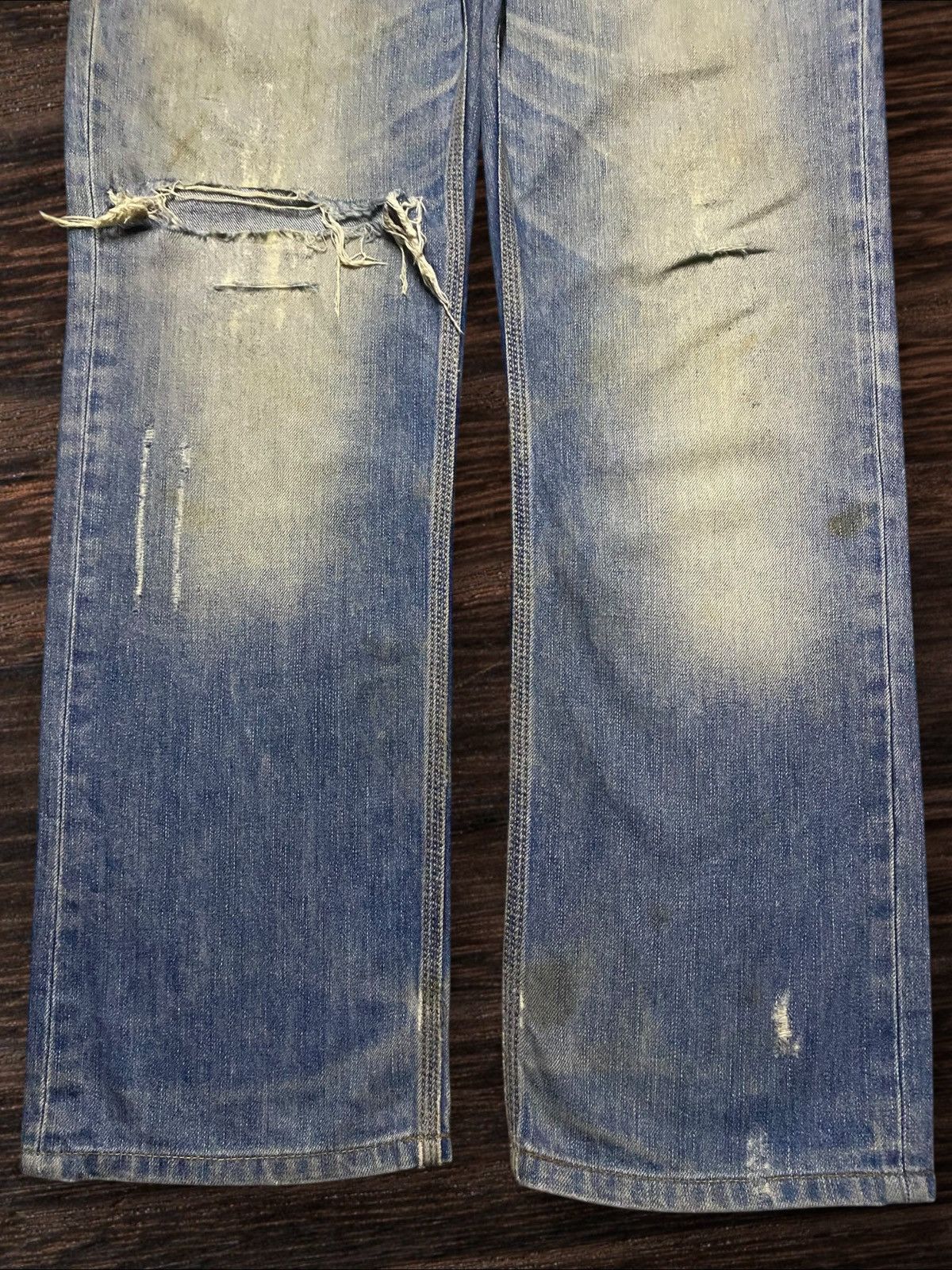 Rhude × Zara Vintage Reg Trademark Zara Jeans Distressed Loose Jeans Size US 33 - 5 Thumbnail