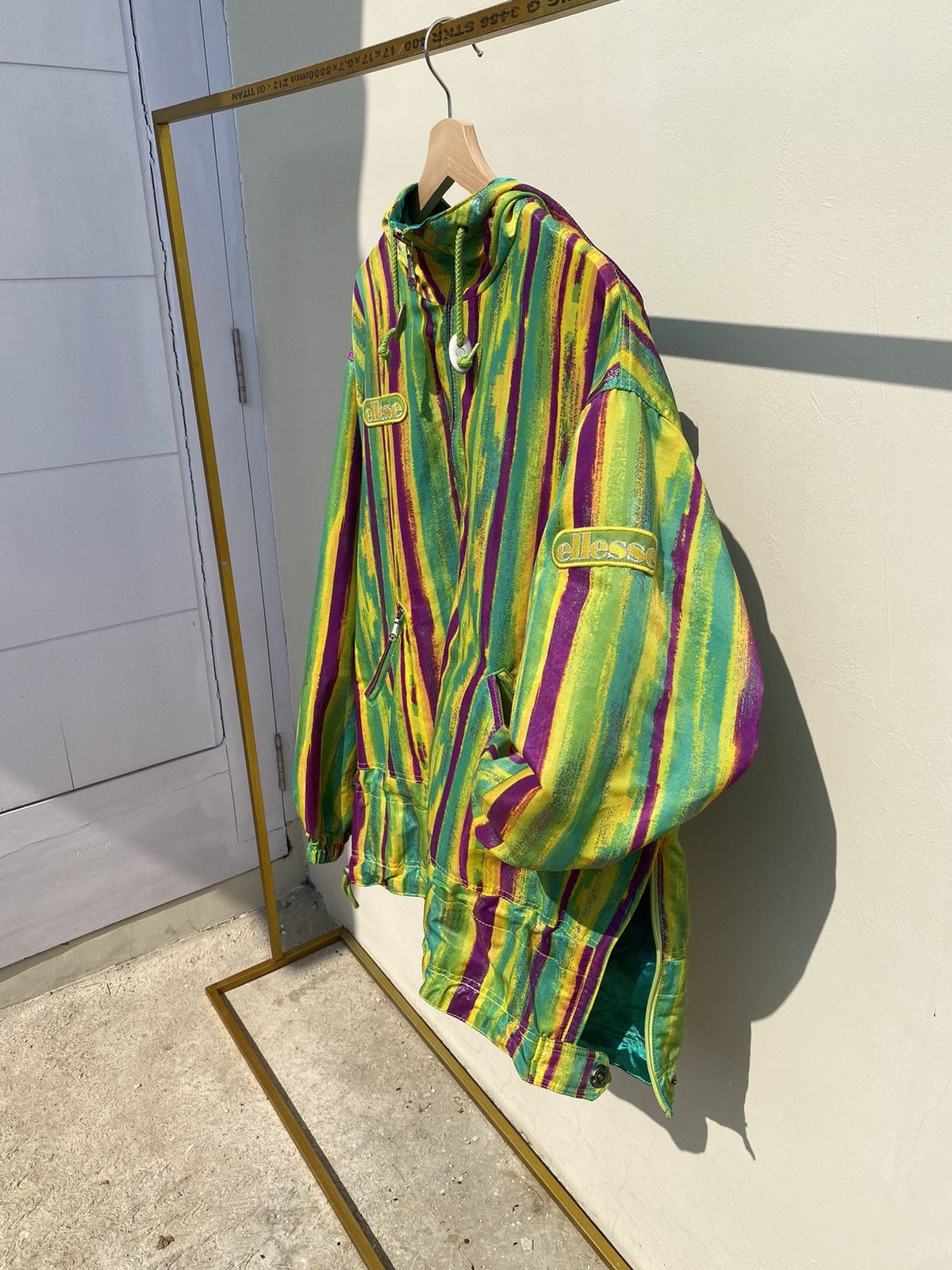 Ellesse × Goldwin Rare! 1980s Ellesse - Brushstroke Half Zip Shimmer Jacket Size US L / EU 52-54 / 3 - 2 Thumbnail