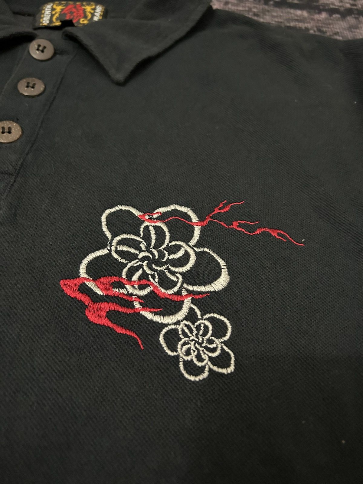 Karakuri Tamashii Japanese Oriental Brand Skull Sakura embroidered Sukajan Size US XXL / EU 58 / 5 - 9 Thumbnail
