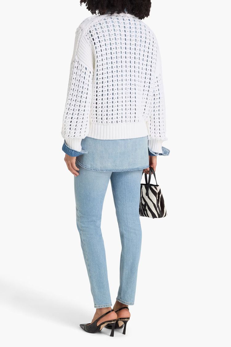 Valentino o1y0326 Crewneck Sweater in White Size S / US 4 / IT 40 - 3 Thumbnail