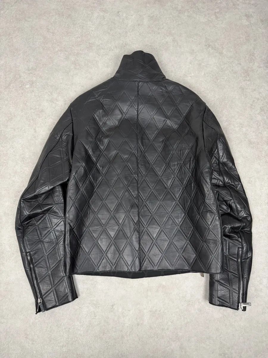 Emporio Armani AW2013 Emporio Armani Black Asymmetrical Losange Leather Jacket Size US S / EU 44-46 / 1 - 7 Thumbnail
