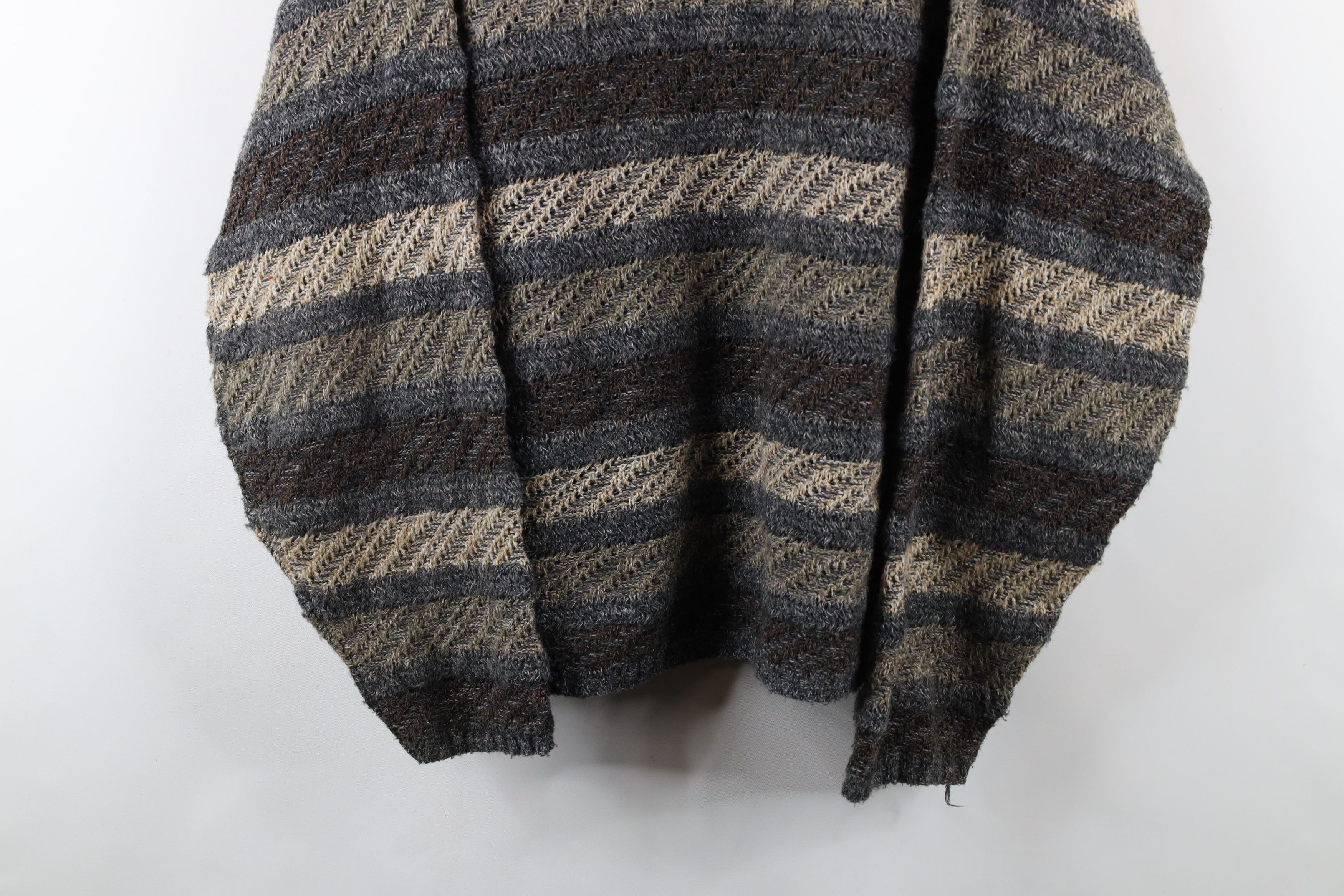 Vintage Vintage 90s Coogi Style Tone Striped Marled Knit Sweater USA Size US L / EU 52-54 / 3 - 3 Thumbnail