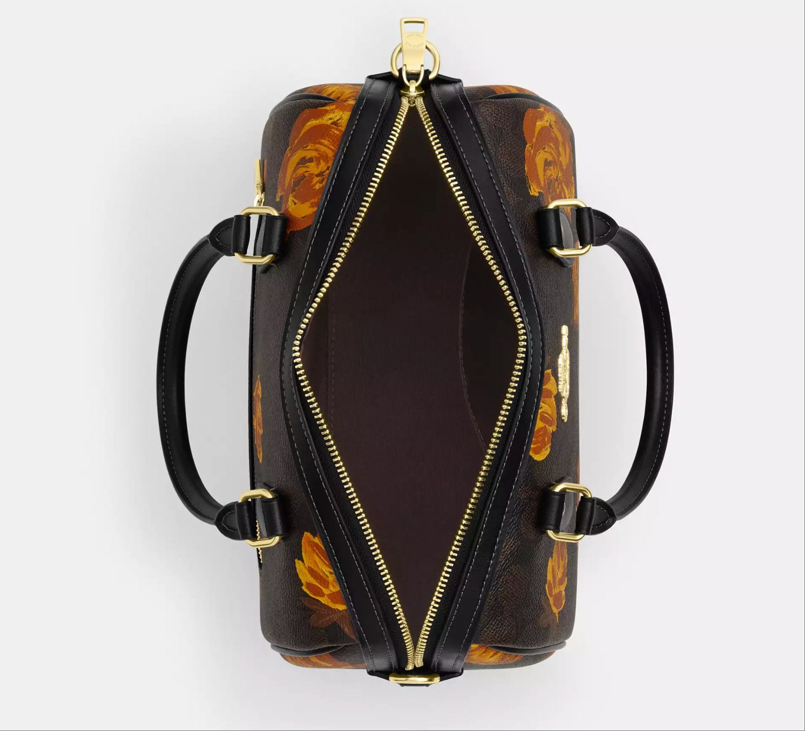 Rowan Satchel Bag In Signature Canvas With Floral Print