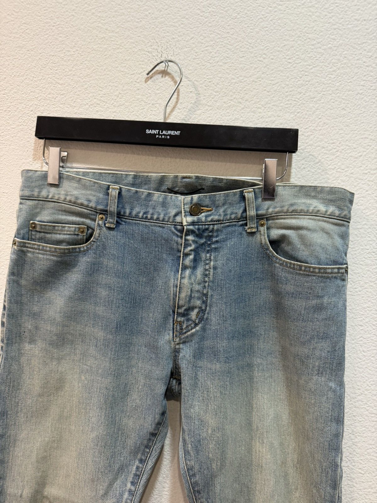 Saint Laurent Paris FW16 Repaired Lightwash D02 Denim Jeans 33 Size US 34 / EU 50 - 2 Thumbnail