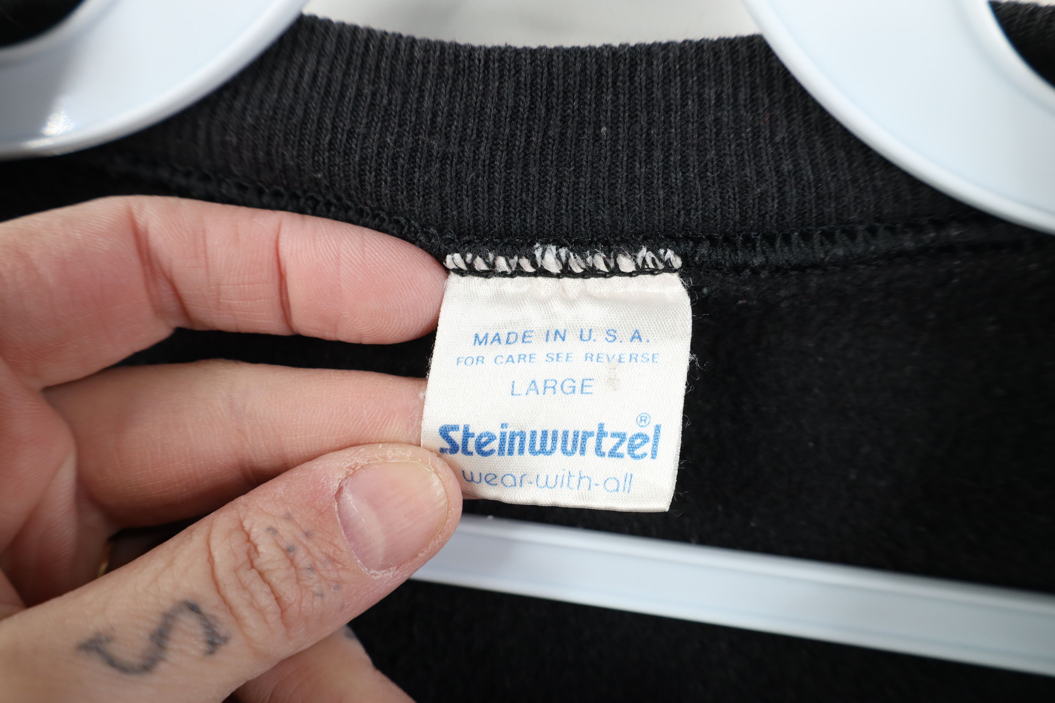Vintage Vintage 70s Streetwear Blank Crewneck Sweatshirt Black USA Size L / US 10 / IT 46 - 7 Thumbnail