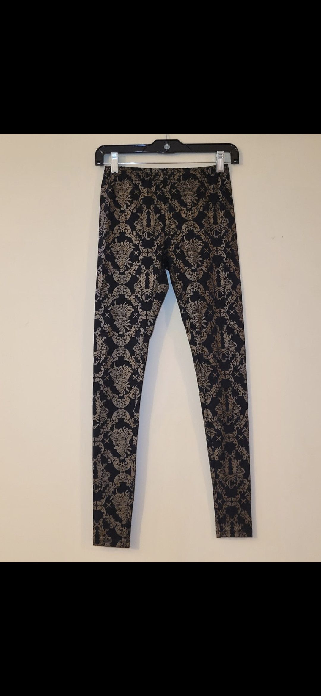 Crooks & Castles Vamp black and gold leggings Size 23" - 1 Thumbnail