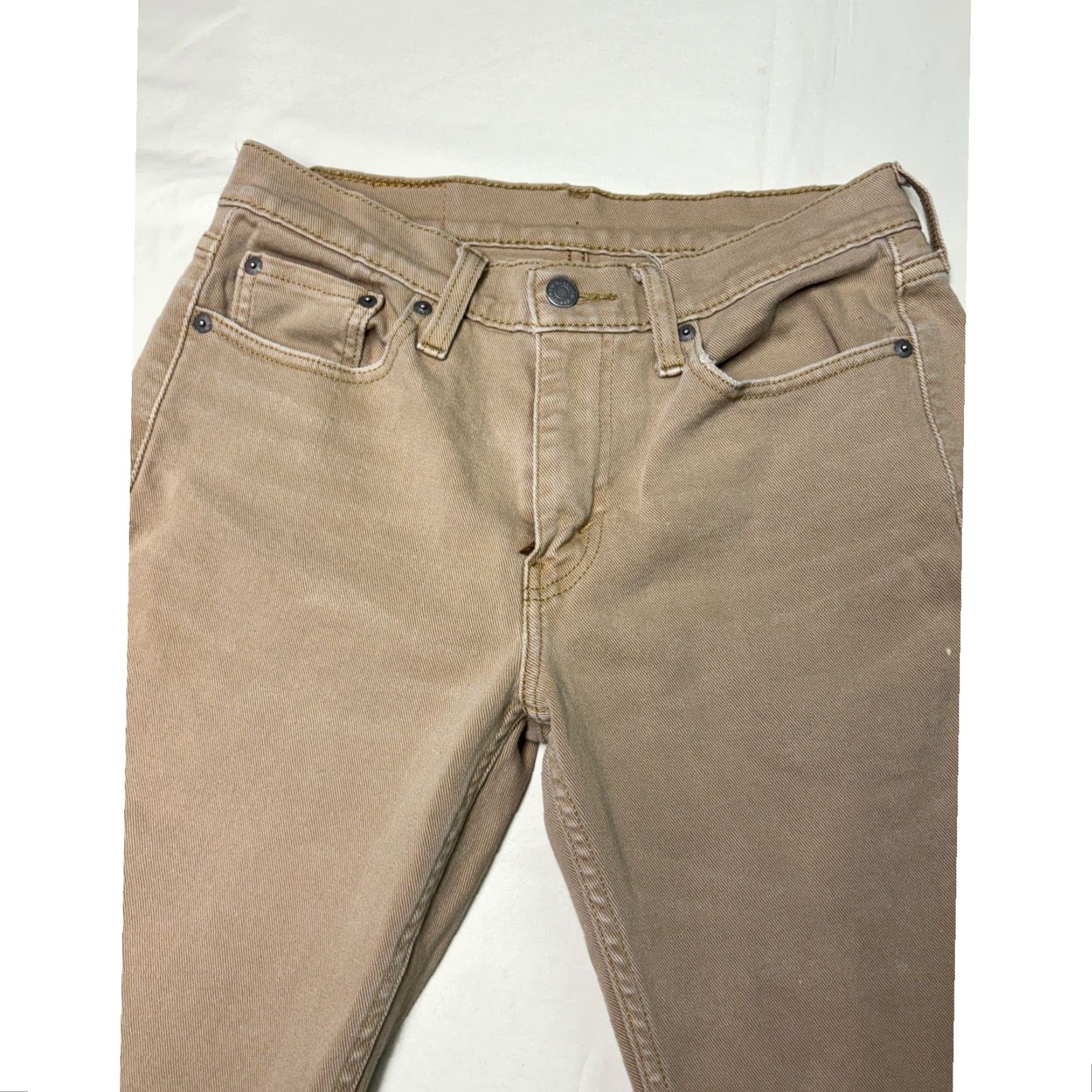 Vintage Levi Strauss 514 Tan Straight Jeans Men W30 L32 Cotton Stretch Size US 30 / EU 46 - 2 Thumbnail