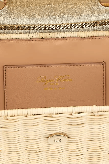 Roger Vivier ROGER VIVIER Efflorescence Mini Gold Top Handle Bag Size ONE SIZE - 3 Thumbnail