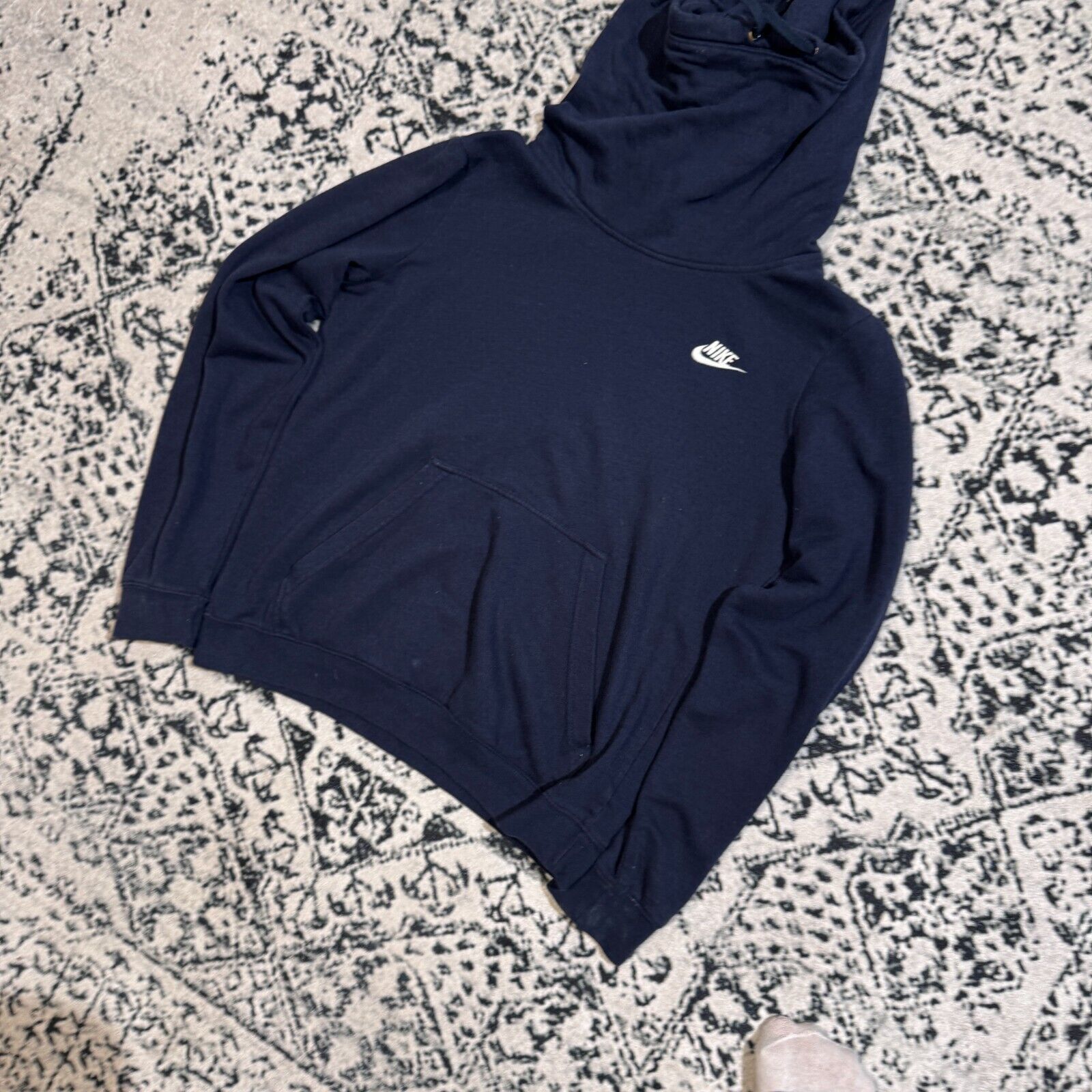 Nike × Vintage Vintage Nike Unisex Navy Cotton Hoodie Size M Ninja Fleece Size US M / EU 48-50 / 2 - 3 Thumbnail
