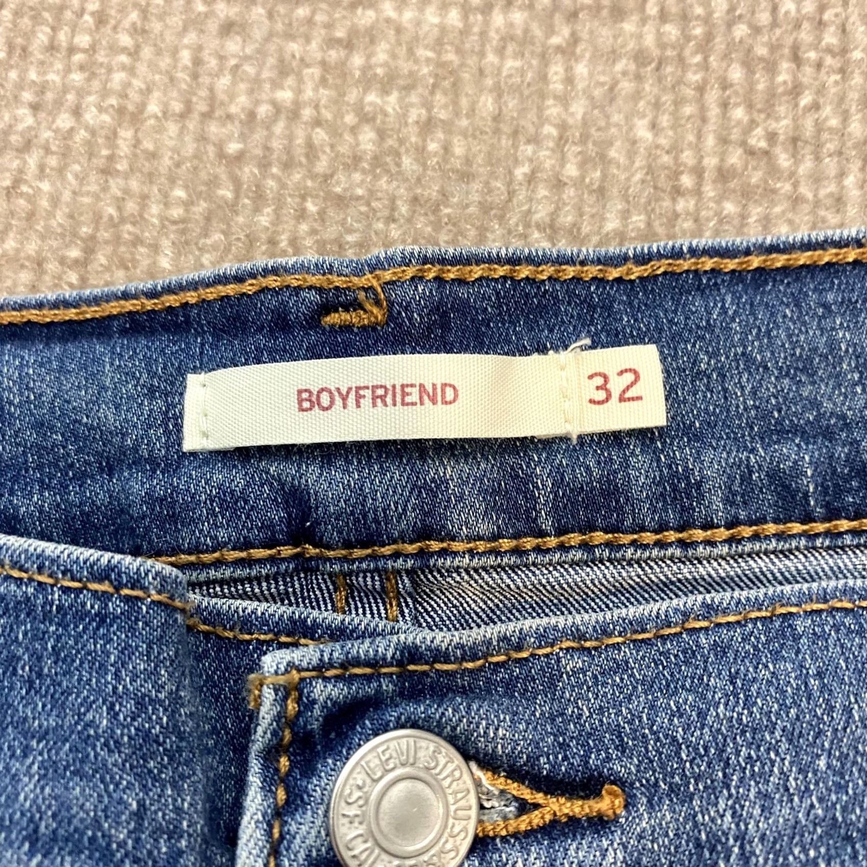 Levi's Womens Levi's Boyfriend Jeans Med Wash Blue Mid Rise Stretch Denim 32 Fits 34x27 Size 24" / US 00 / IT 34 - 2 Thumbnail