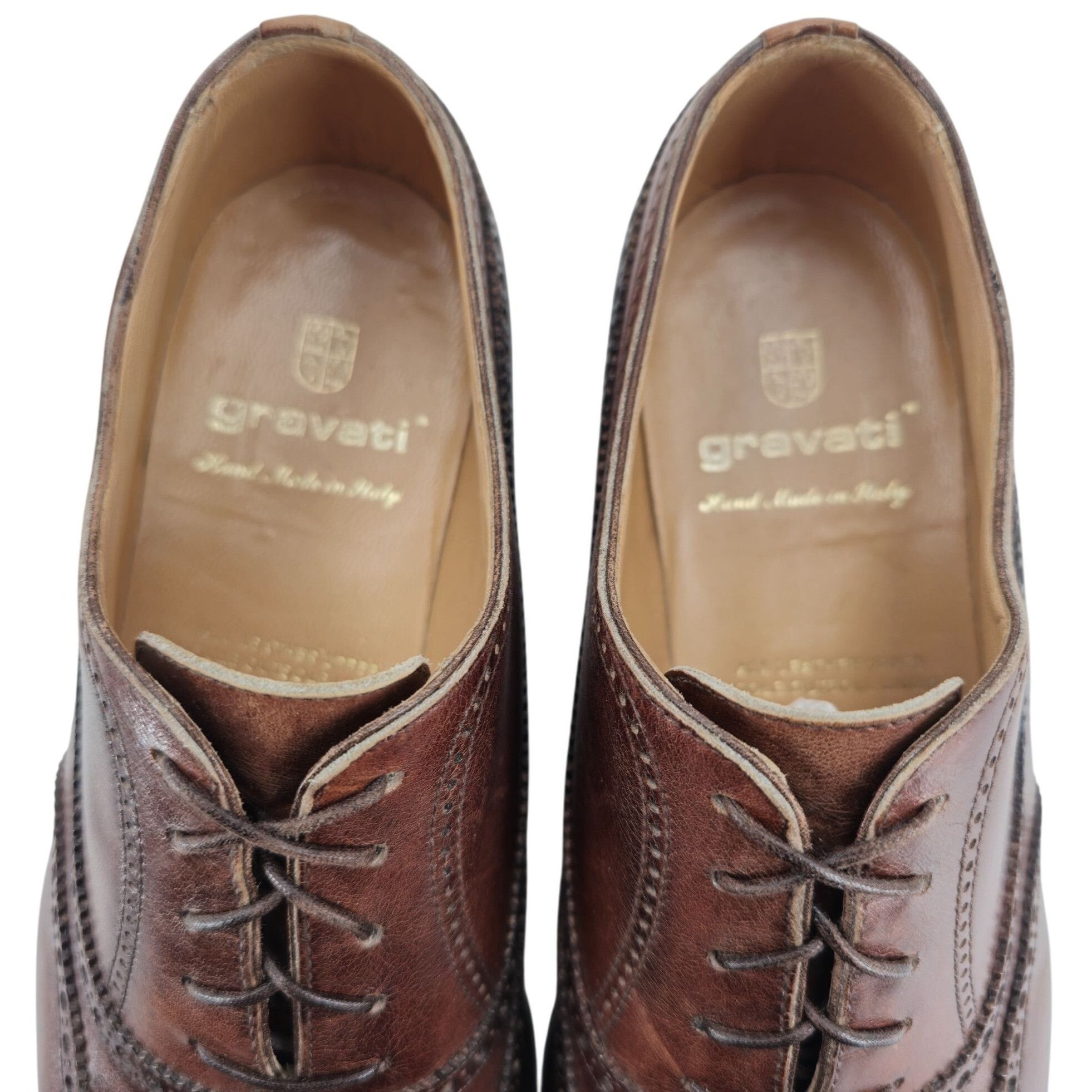 Gravati Gravati Italy Men 8.5 Burnished Brown Leather Dress Shoes Wi Size US 8.5 / EU 41-42 - 7 Thumbnail