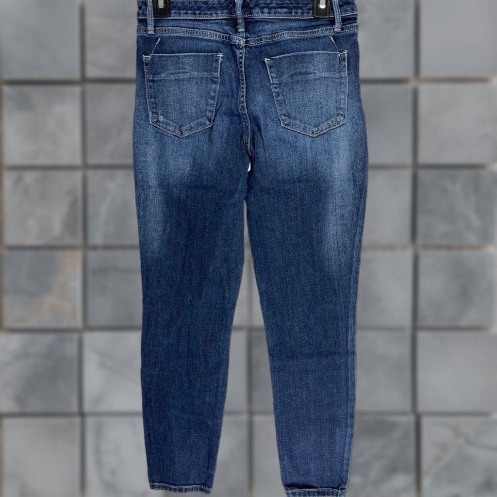 Mossimo Mossimo Women Jeans Skinny Mid Rise Dark Blue Denim 27x28 Pocket 5-Pocket Zip Cotton Blend Size 2 Size 27" / US 4 / IT 40 - 1 Thumbnail