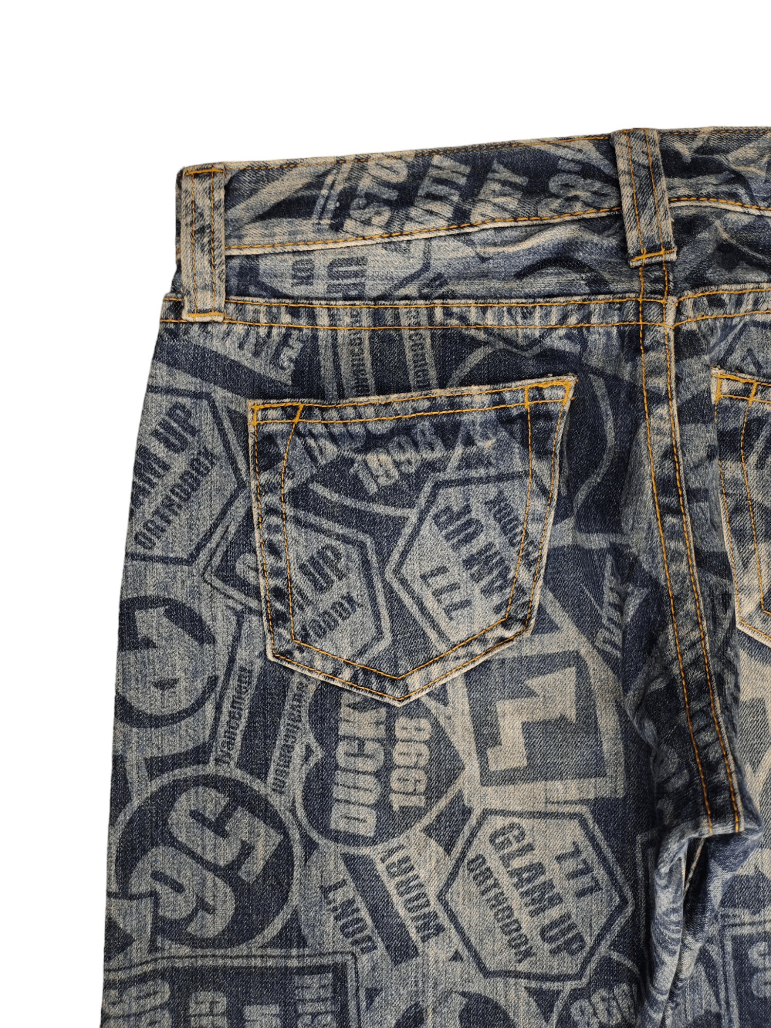 Hysteric Glamour Loose Jeans Co&Lu Full Print Sign Logo Denim Wide Leg Y2k Size US 34 / EU 50 - 13 Thumbnail