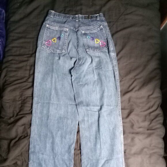 Other Vintage 70s Heart Pocket Embroidered Denim Blue Jeans Size 34" / US 12 / IT 48 - 7 Thumbnail