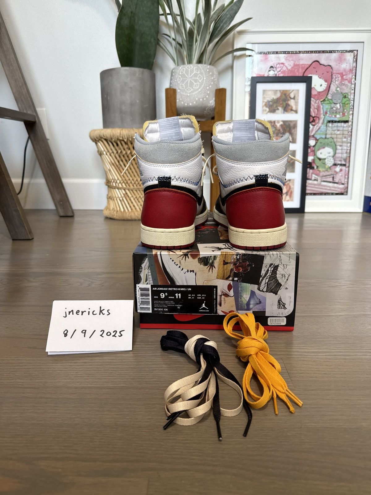 Jordan Brand × Union LA Jordan 1 Retro High Union Los Angeles Black Toe Size US 9.5 / EU 42-43 - 12 Thumbnail