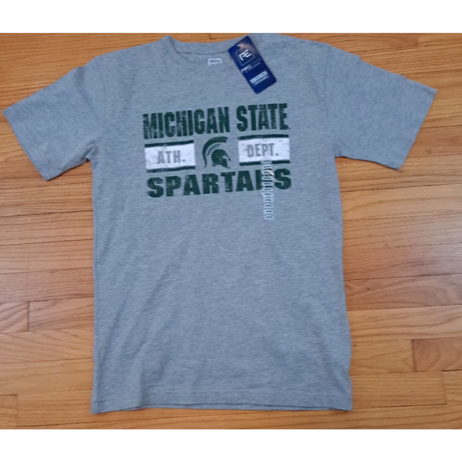 Vintage Michigan State Spartans T-Shirt Pro-Edge M Gray Short Sleeve Sport Men Shirt Size US M / EU 48-50 / 2 - 2 Thumbnail