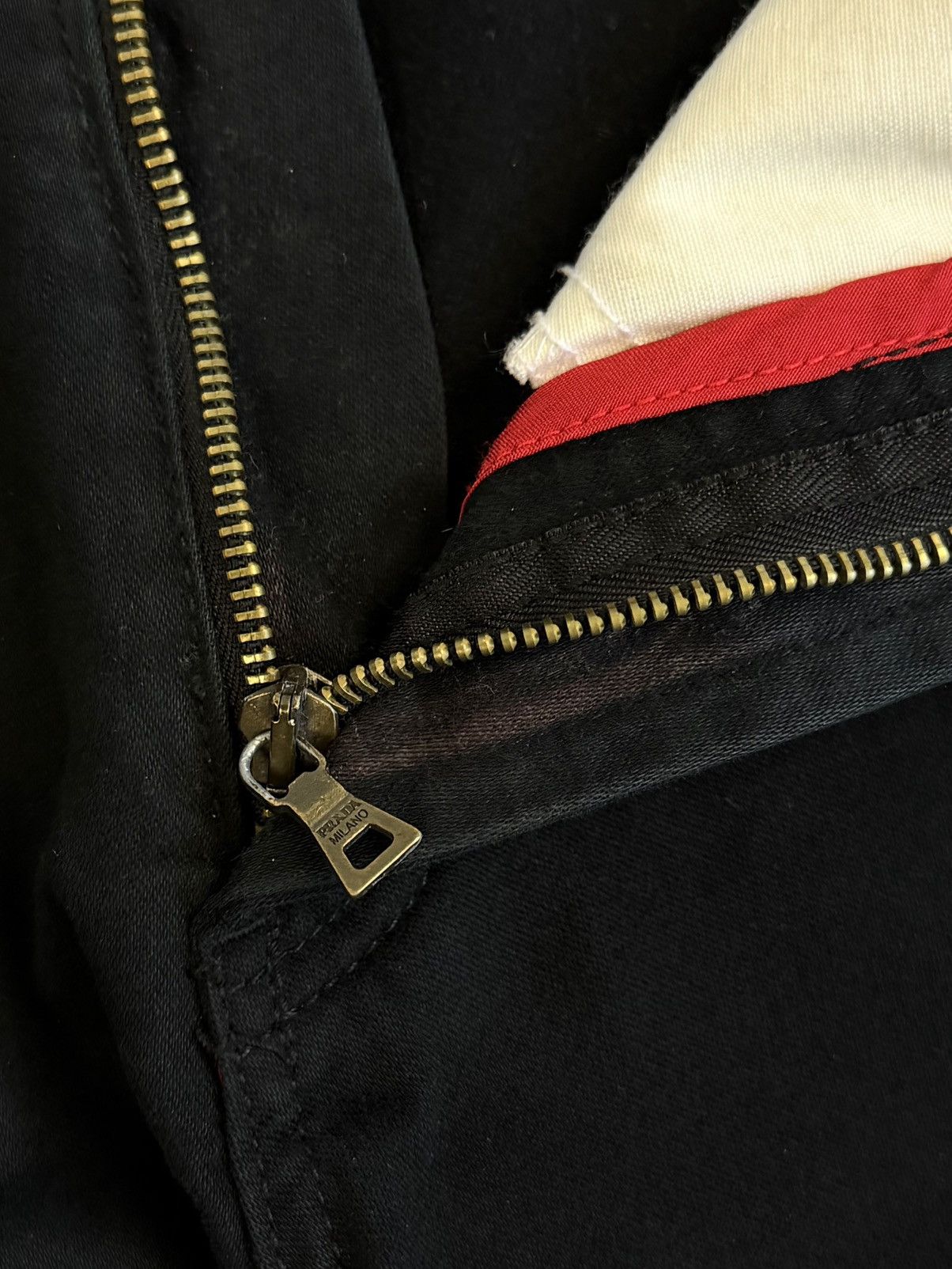 Prada 90-00s Prada Linea Rossa Archive Black Pants Red Tab Vintage Size US 38 / EU 54 - 18 Thumbnail