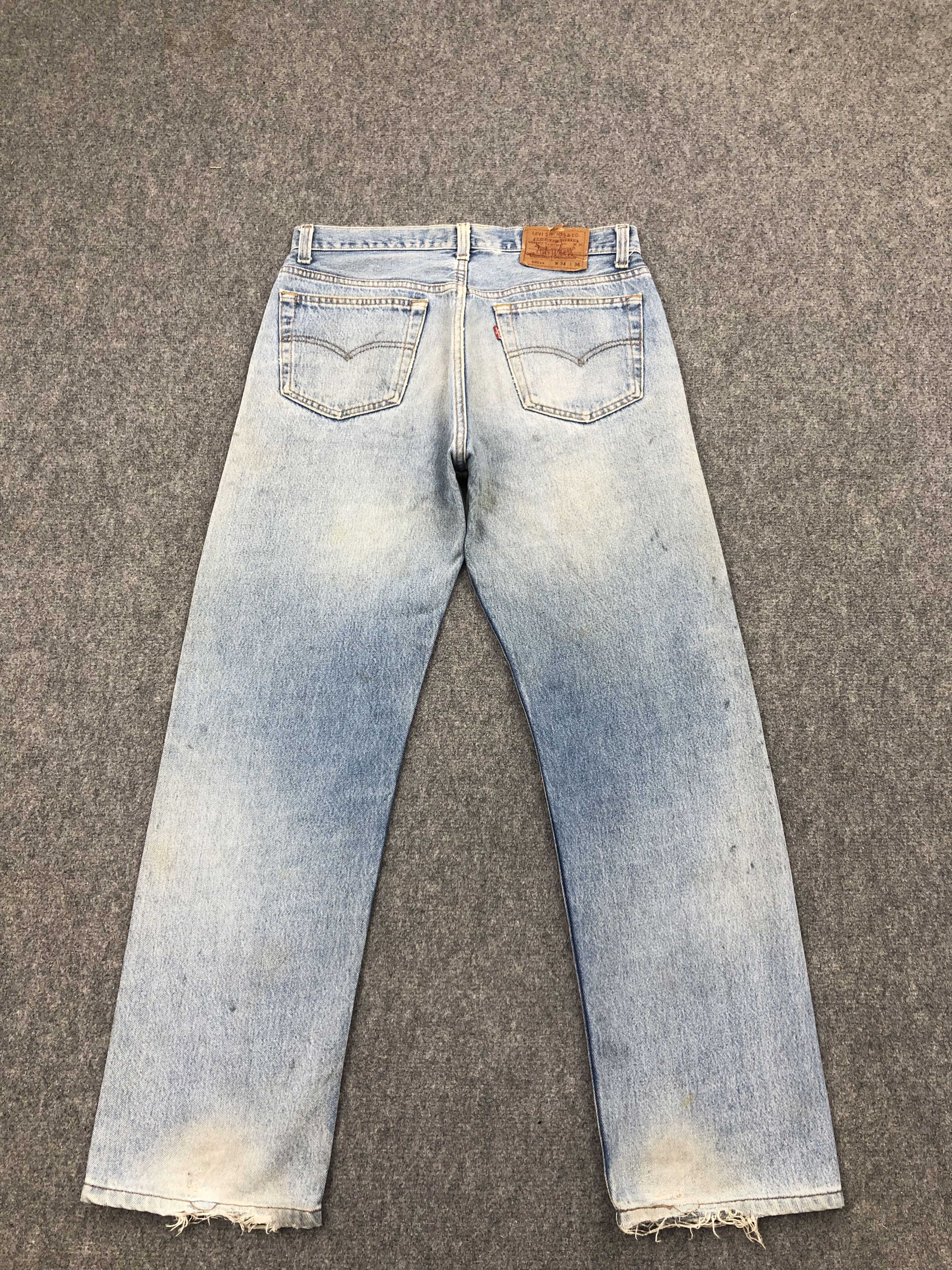 Levi's × Vintage Vintage 90s Levis 501 Light Washed Jeans Size US 31 - 3 Thumbnail