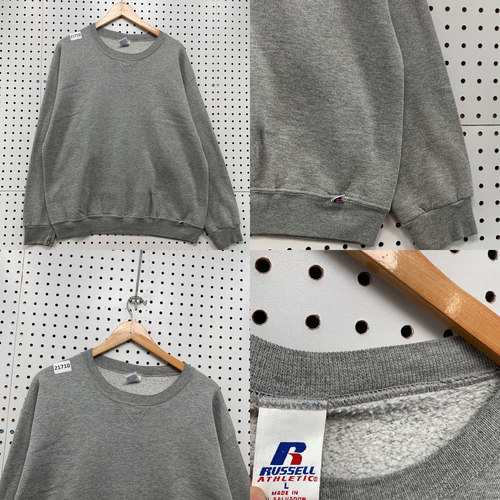 Russell Athletic VINTAGE Russell Athletic Sweatshirt Gray Large 90s Crewneck Pullover Men Size US L / EU 52-54 / 3 - 8 Thumbnail