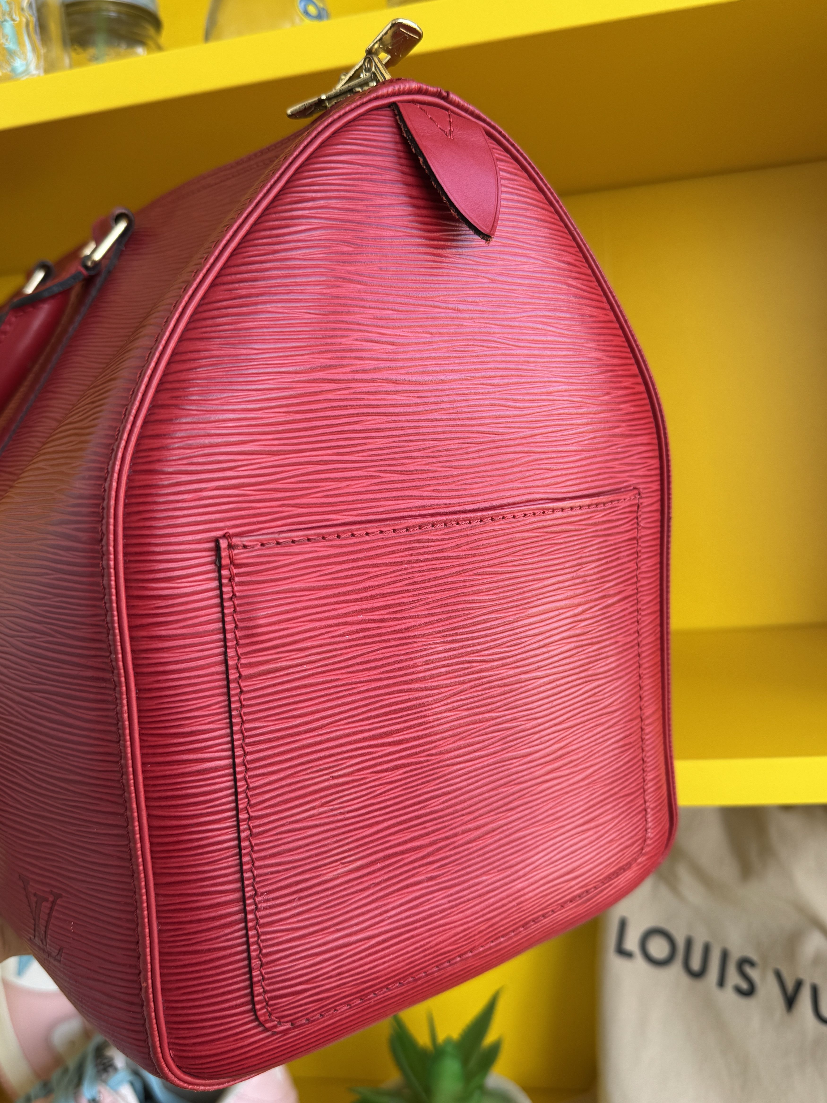 Louis Vuitton LOUIS VUITTON RED EPI LEATHER KEEPALL 45 Size 44 - 9 Thumbnail