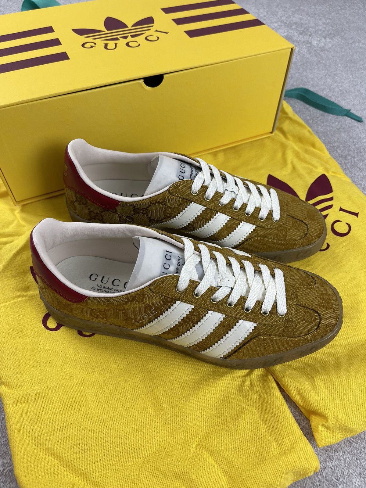 Adidas × Gucci Adidas x Gucci Gazelle GG Monogram Sneakers Size 39 1/3 Size US 7.5 / IT 37.5 - 3 Thumbnail