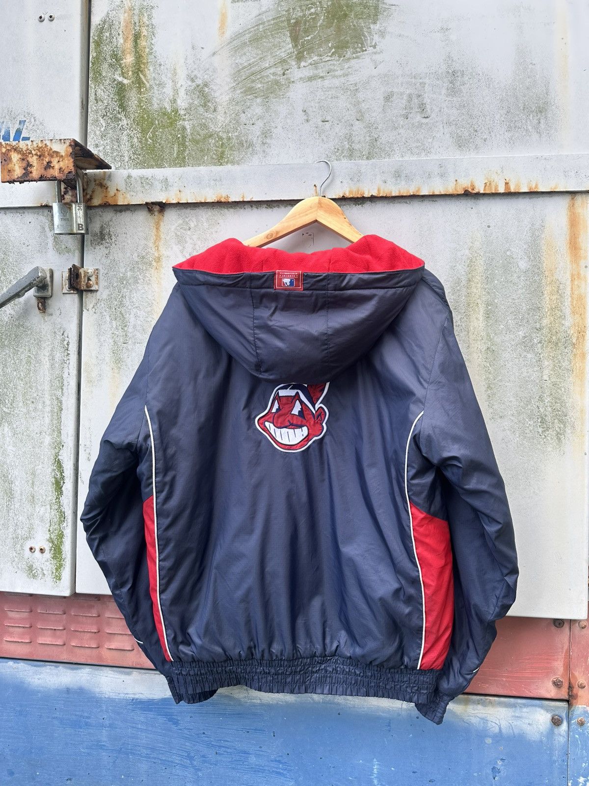 MLB 👹Indiana Baseball Hooded Long Jacket Size US L / EU 52-54 / 3 - 2 Thumbnail