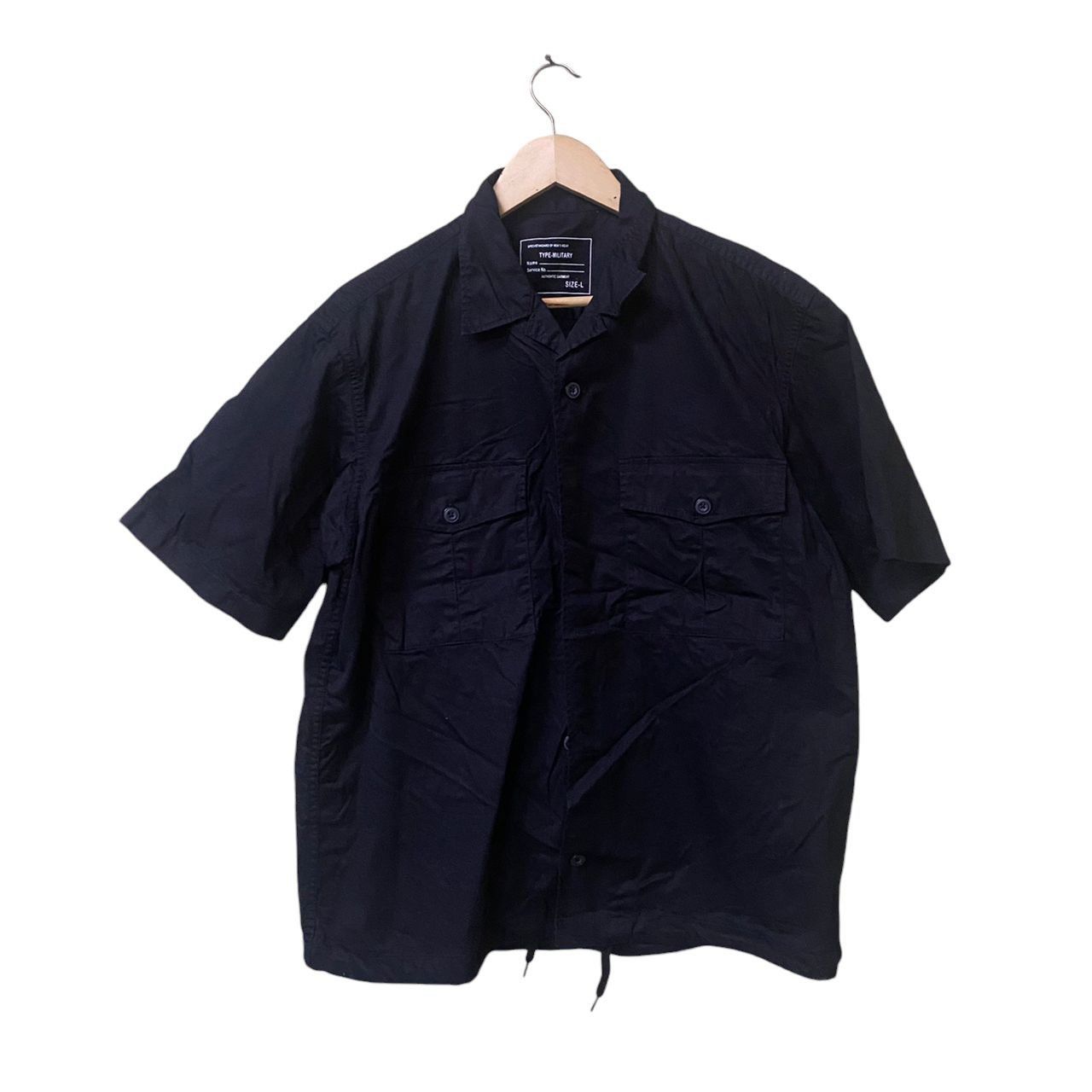 GU Shirt button up black type military by GU Size US L / EU 52-54 / 3 - 1 Thumbnail