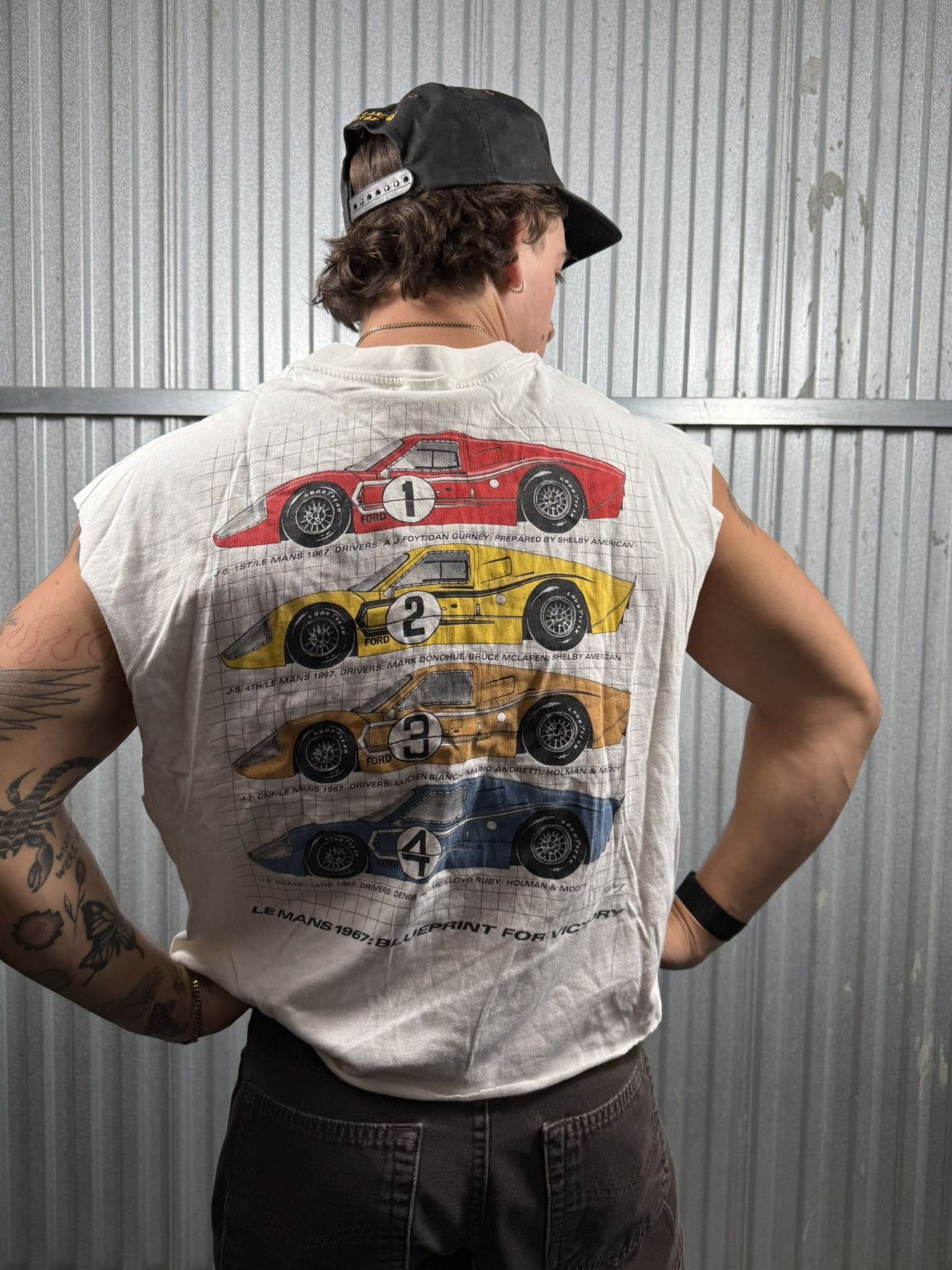 Ford Vintage Distressed Ford Racing Cutoff Shirt Size US M / EU 48-50 / 2 - 2 Thumbnail
