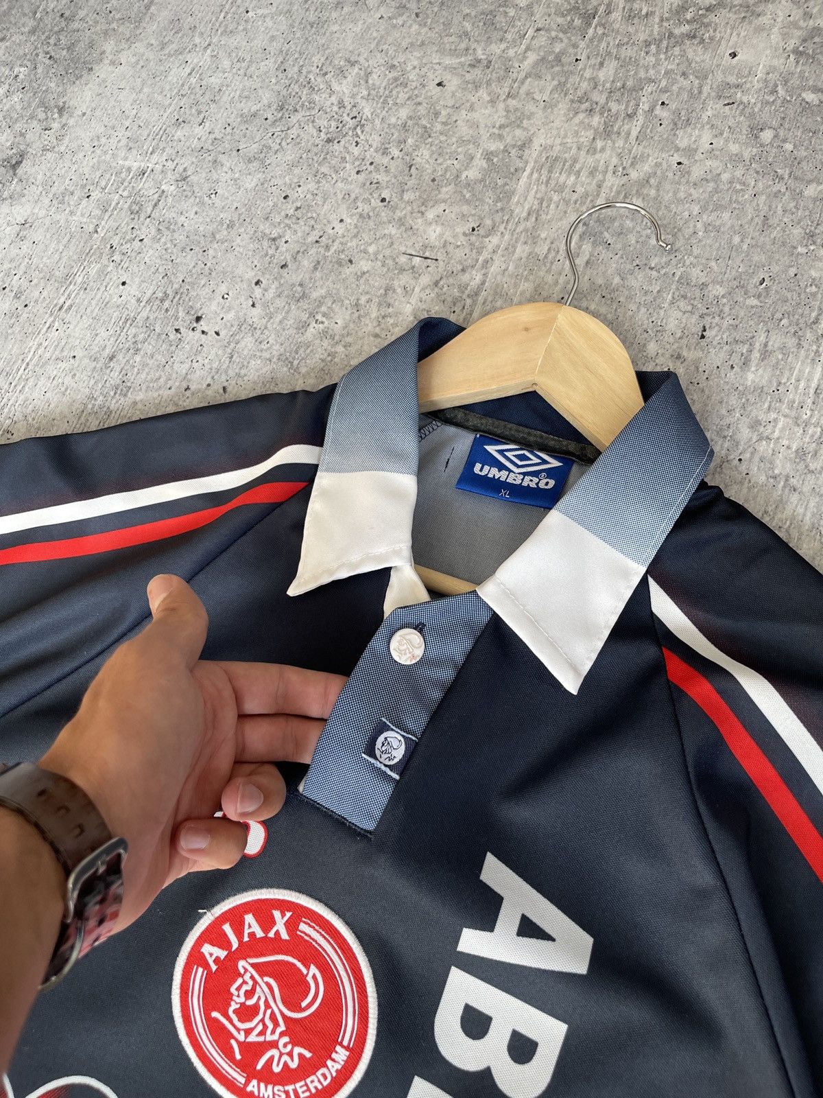 Vintage Umbro Ajax Netherlands 1997/1998 Away Soccer Jersey Football Size US XL / EU 56 / 4 - 10 Thumbnail
