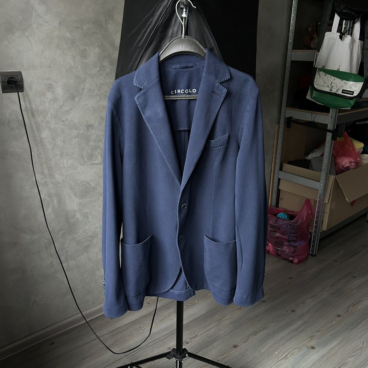 Circolo 1901 Circolo 1901 Cotton Stretch Blue Sport Blazer Jacket 52 Size US L / EU 52-54 / 3 - 16 Thumbnail