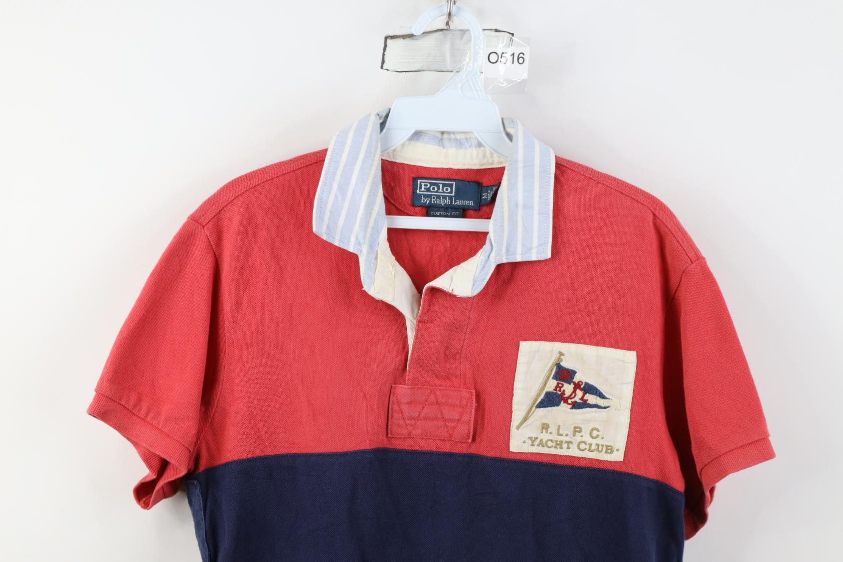 Polo Ralph Lauren Vintage 90s Ralph Lauren Block Striped Yacht Club Rugby Polo Size US M / EU 48-50 / 2 - 2 Thumbnail