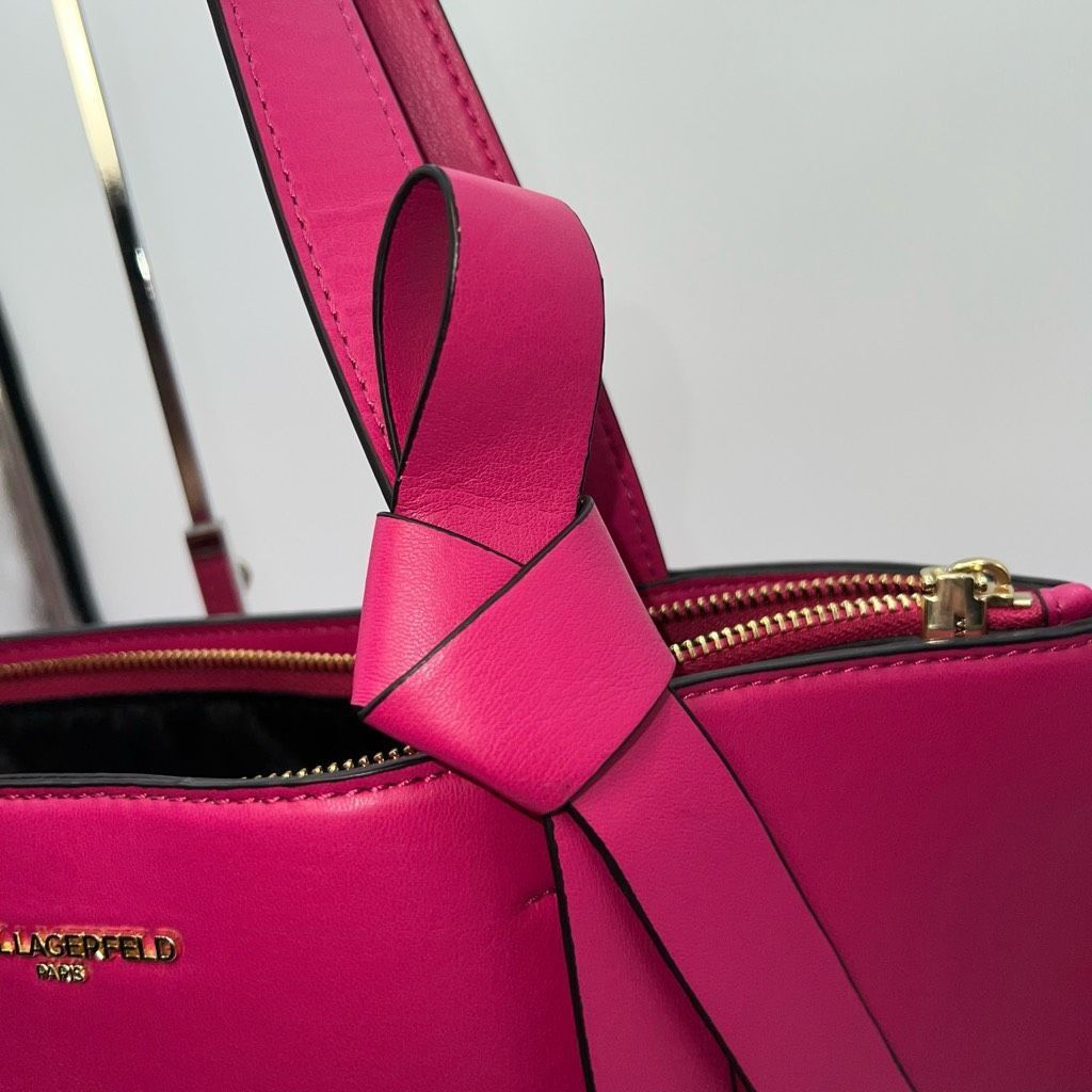 Karl Lagerfeld Karl Lagerfeld Paris womens Chantelle TOTE in Fuchsia Size ONE SIZE - 5 Thumbnail