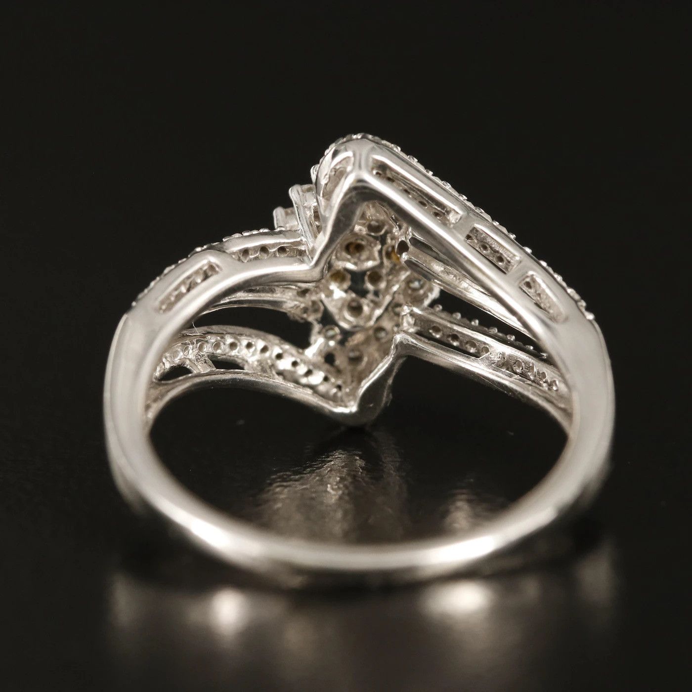 Other 10k Vintage .4 ctw Diamond Cluster Bypass Ring Size ONE SIZE - 3 Thumbnail