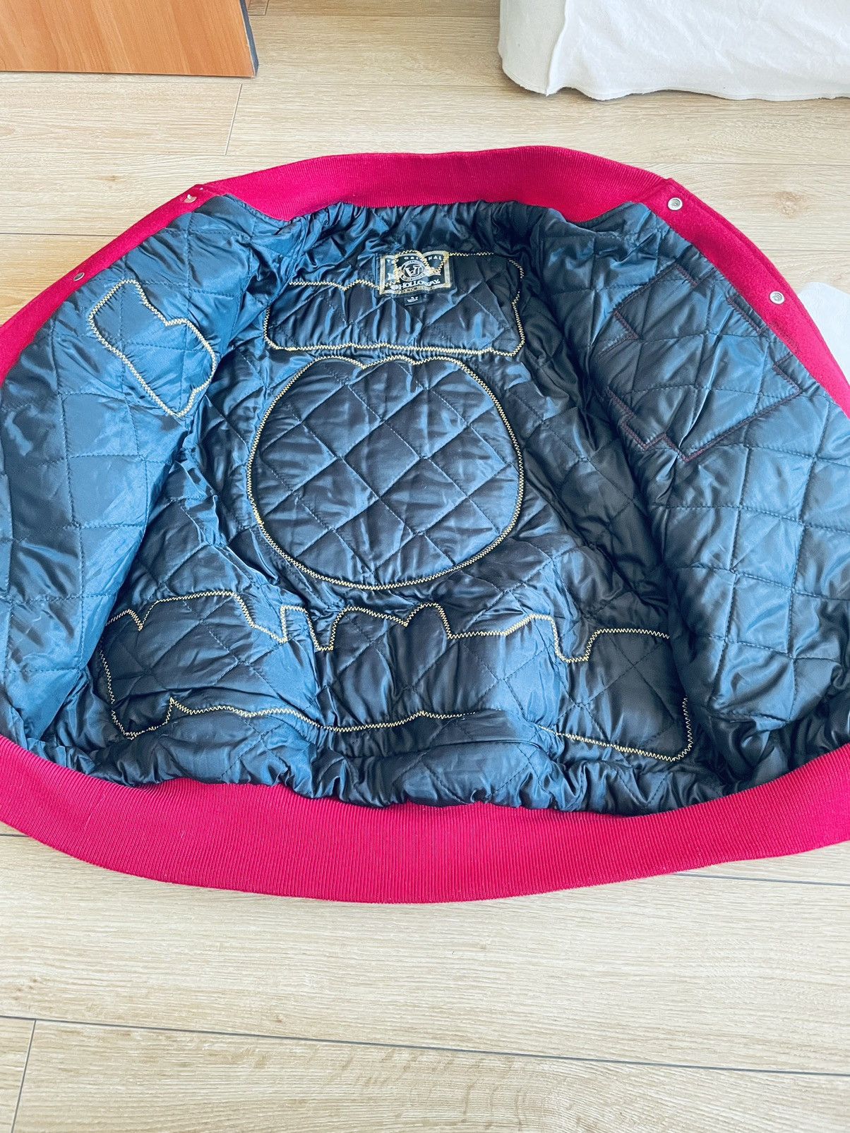 Holloway Vintage 'Varsity' Leather wool baseball JACKET, Fit M Size US M / EU 48-50 / 2 - 11 Thumbnail