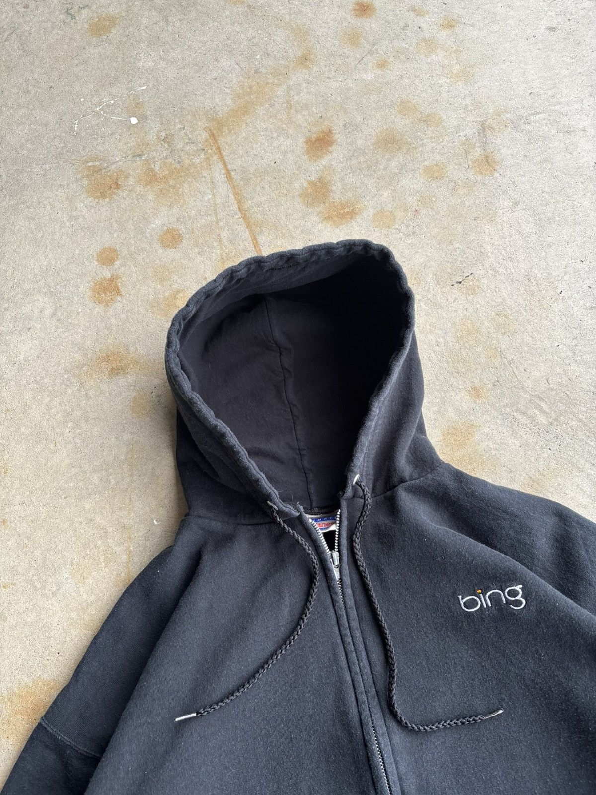 Microsoft × Vintage Crazy 90s Microsoft Bing Faded Black Classic Logo Hoodie Size US L / EU 52-54 / 3 - 4 Thumbnail