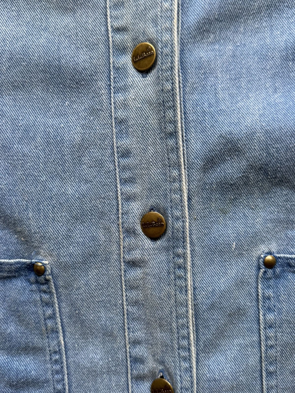 L.L. Bean 80s LL Bean Peter Pan Collar Chambray Chore Jacket Work Wear Size US L / EU 52-54 / 3 - 5 Thumbnail