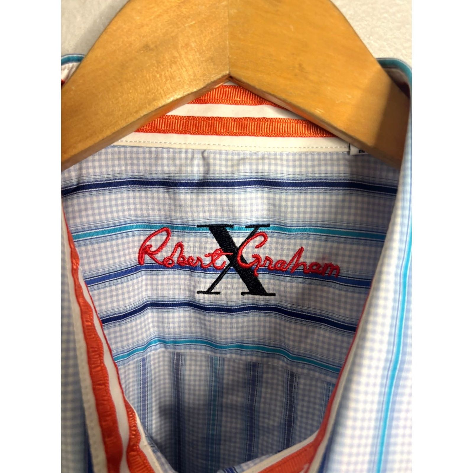 Robert Graham Robert Graham Shirt Button Up Long Sleeve Striped Flip Cuff Multicolor Mens Sz XL Size US XL / EU 56 / 4 - 3 Thumbnail