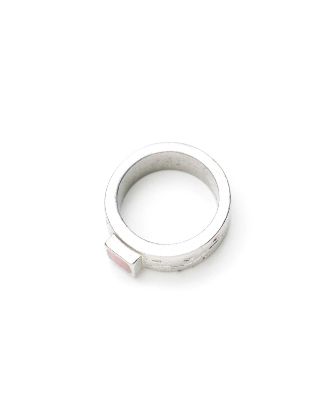 Vintage 2000S JAPANESE MADE BRUSHED SQUARE FACE SILVER-PLATED RING Size ONE SIZE - 3 Thumbnail