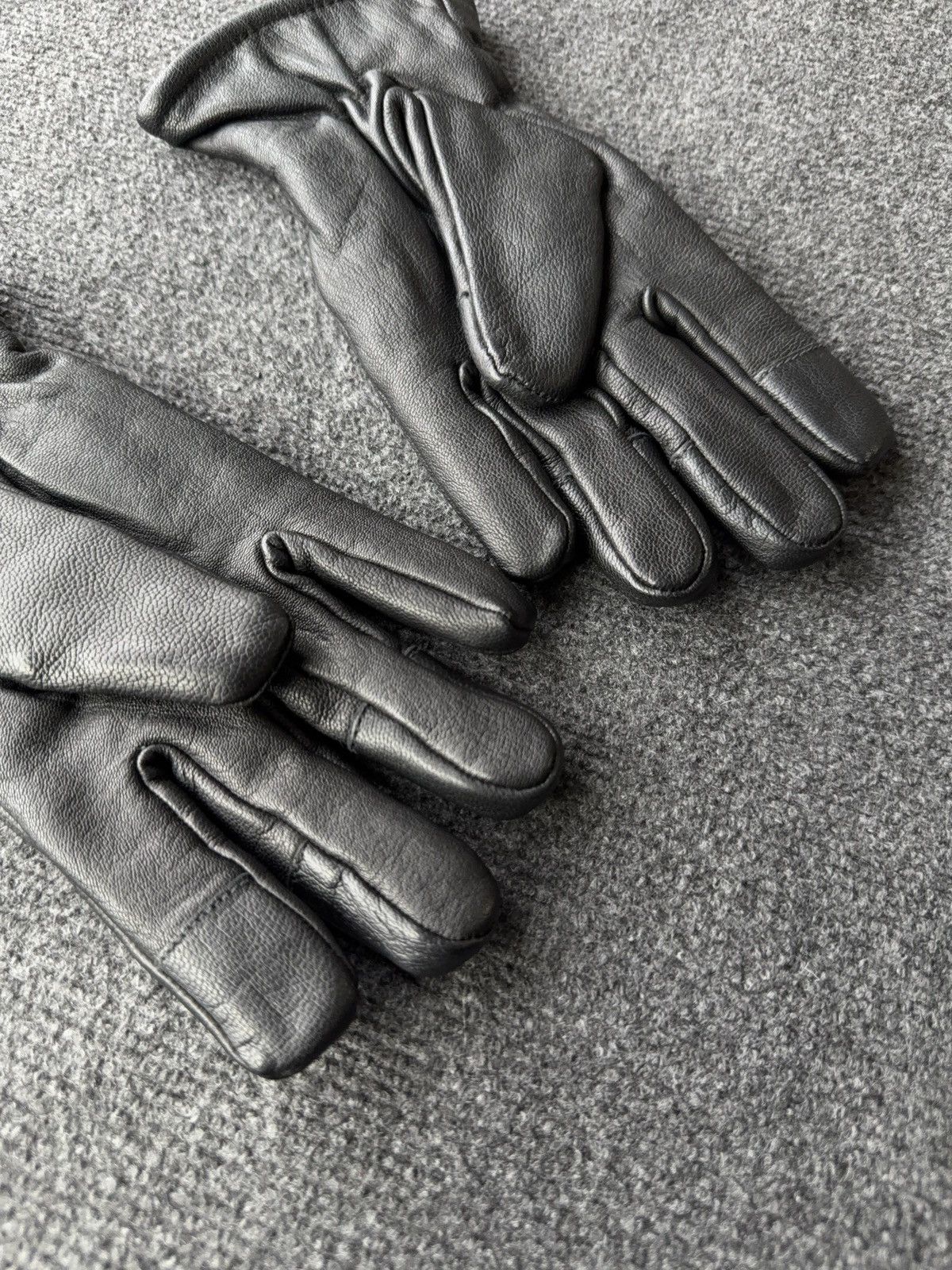 Japanese Brand Vintage Avant Garde Rock Punk Biker Leather Gloves Black 00s Size ONE SIZE - 8 Thumbnail