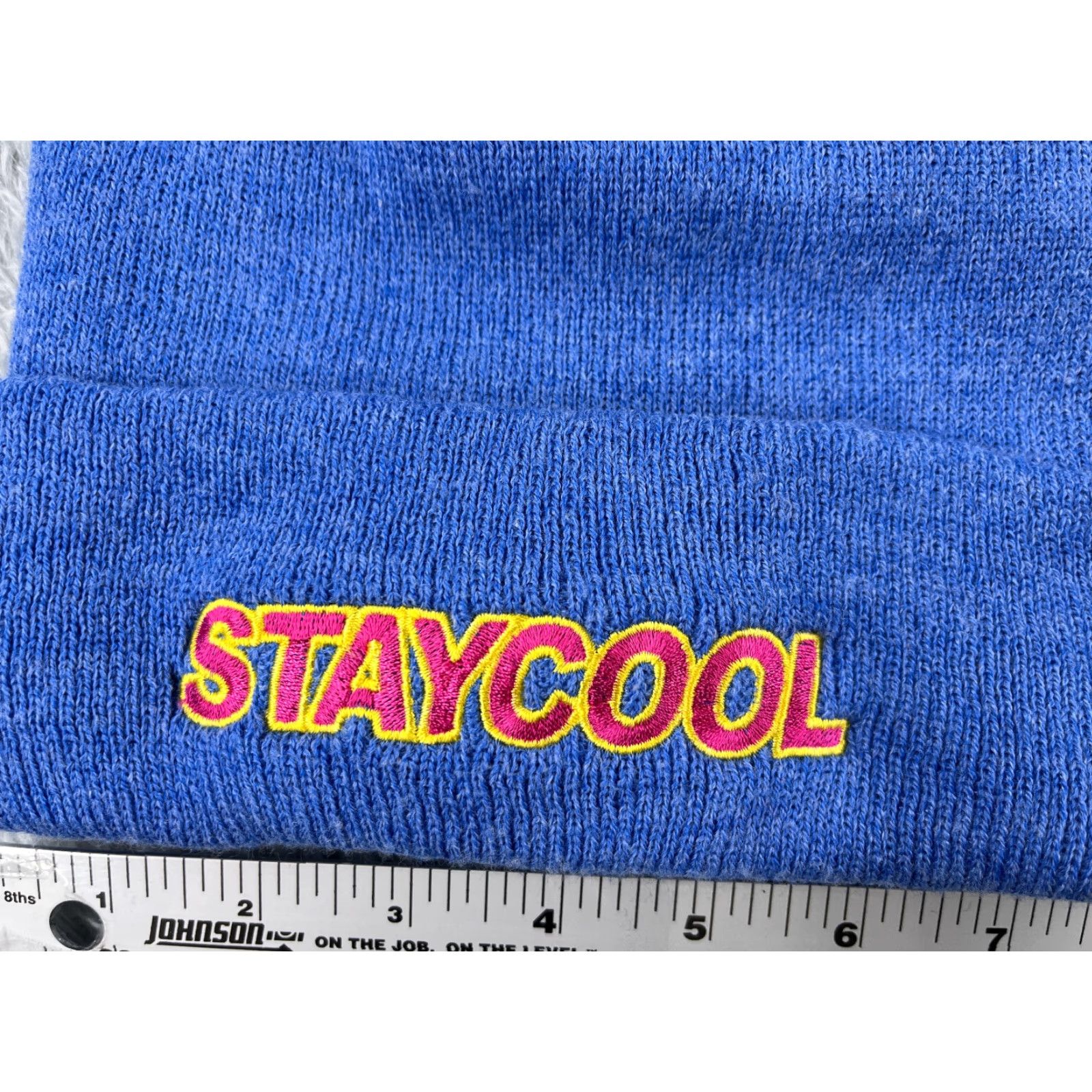 Vintage PromoHeadwear Beanie Hat Unisex Adults One Size Blue Acrylic Knit Snow Ski Winter Winter Beanie Womens Mens Size ONE SIZE - 2 Thumbnail